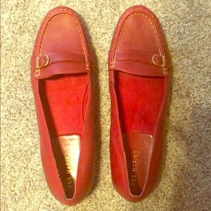 Ann Marino women’s red leather flats